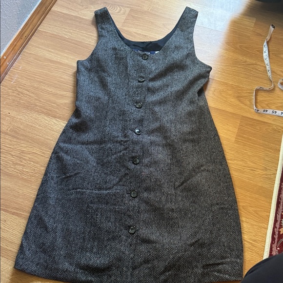 EUC Wool shift jumper French Connection full button down lined dress tweed SZ 6 - Picture 1 of 9